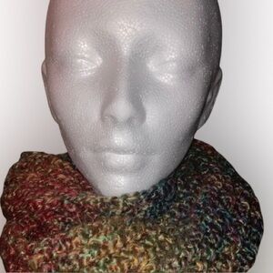 Handmade delicate multicolor knit scarf for adults